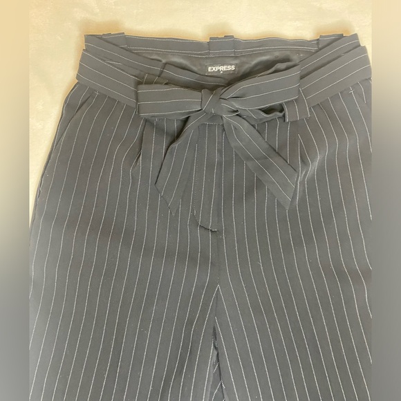 Express Striped High Waisted Ankle Dress Pants - Picture 3 of 6